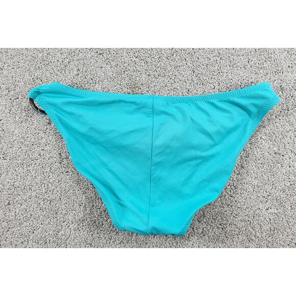 Becca Womens Bikini Large Teal Blue 2 Piece Floral Embroidered Triangle Halter - Picture 8 of 16